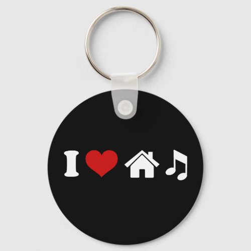 I Love House Music Keychain  Ibiza Dancing Gifts