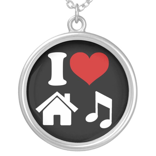 I Love House Music Necklace (Front)