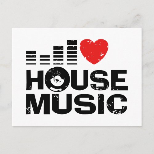 I Love House Music Postcard