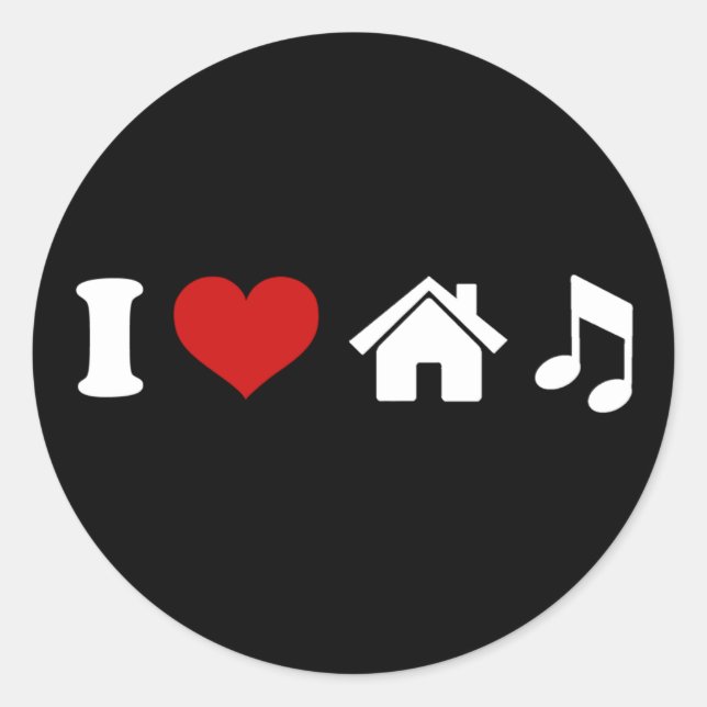 I Love House Music Sticker (Front)