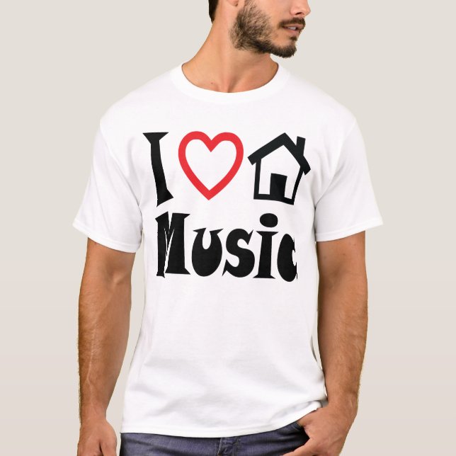 I Love House Music T Shirt Light (Front)