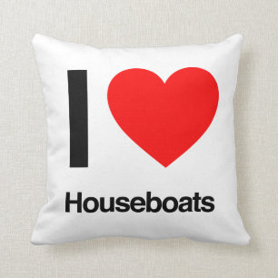 i love houseboats throw pillow