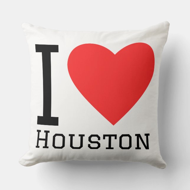 I love Houston  Throw Pillow (Front)