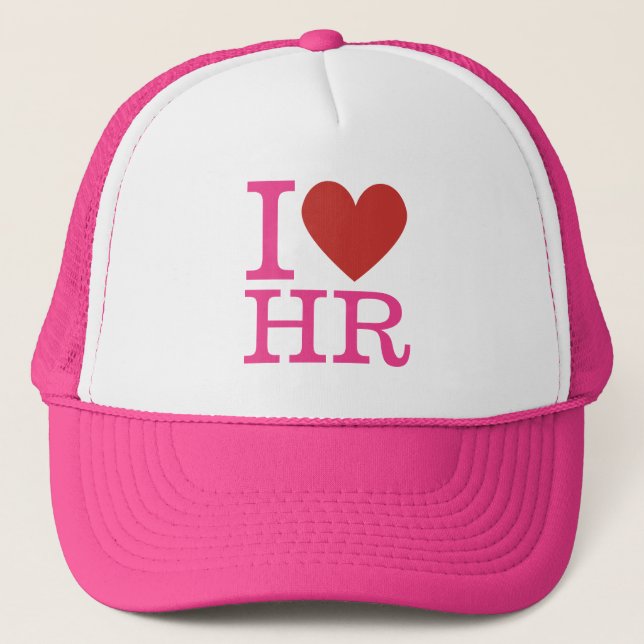 I ❤️ Love HR (HR Dept.) CUSTOMIZABLE Trucker Hat (Front)