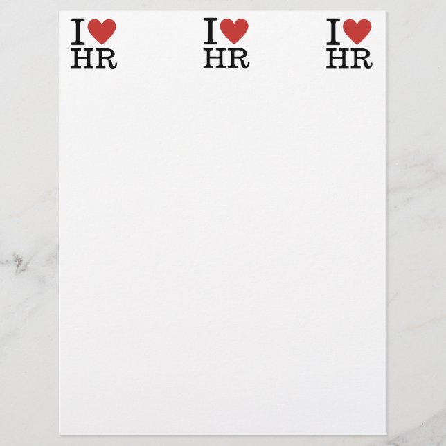 I ❤️ Love HR - Human Resources Depatment Letterhead (Front)