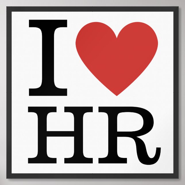 I ❤️ Love HR - Human Resources Framed Art (Framed Front)