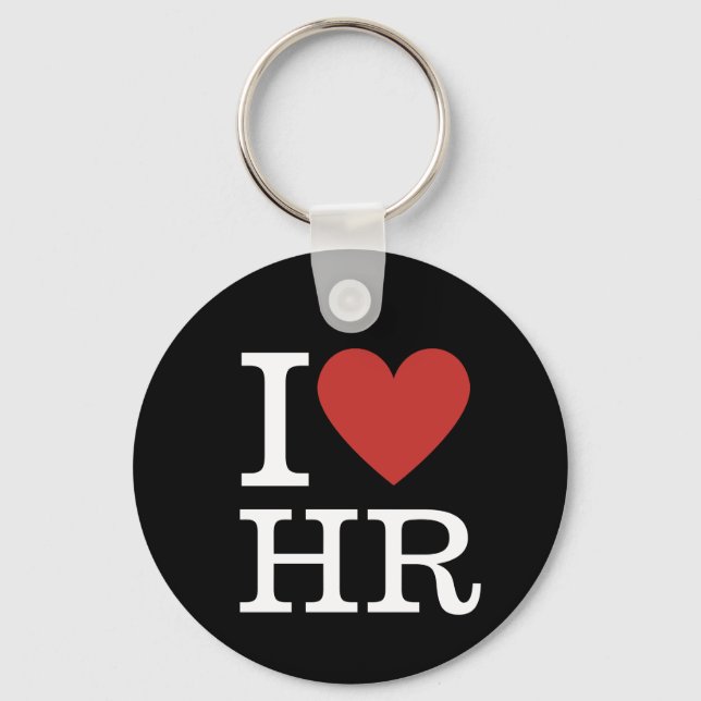  I ❤️ Love HR Keychain, Human Resources Department Keychain (Front)