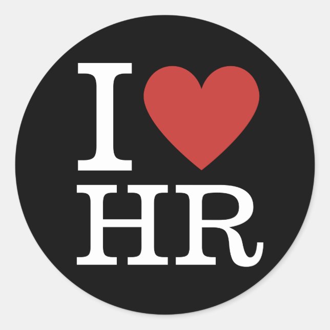 I ❤️ Love HR Round Circle Sticker - HR Dept. Staff (Front)