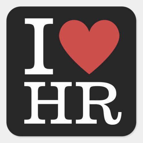 I ️ Love HR Square Sticker _ HR Dept Staff