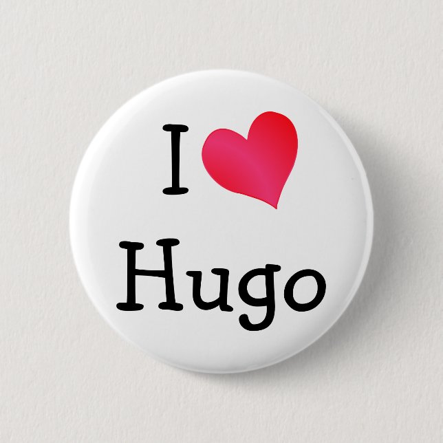 I Love Hugo Button (Front)