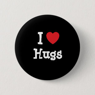I love Hugs heart custom personalized Pinback Button