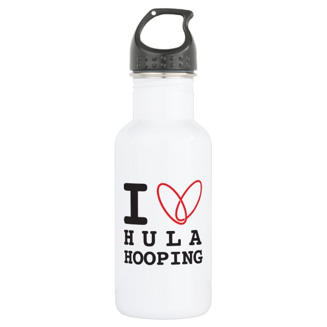 I love hula hooping stainless steel water bottle (Front)