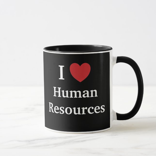 I Love Human Resources Loves Me, Black & Red Mug (Right)