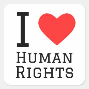 I love human rights square sticker