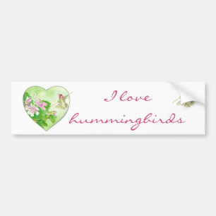 I love Hummingbirds, Bird Collection Bumper Sticker