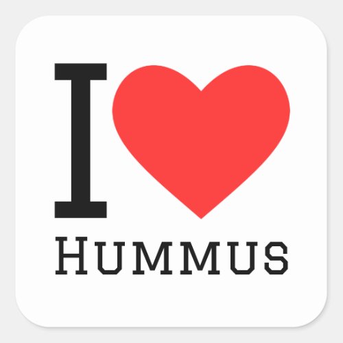 I love hummus square sticker