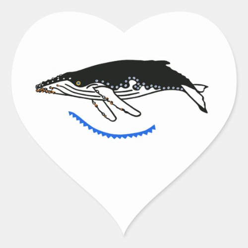 I love Humpback WHALES _ Marine wildlife _ Oceans Heart Sticker