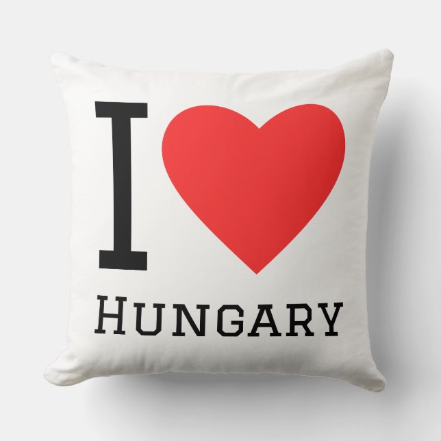 I love Hungary square sticker Throw Pillow (Front)