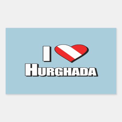 I Love Hurghada Diving Rectangular Sticker
