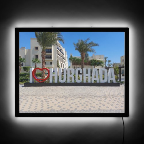 I love Hurghada Egypt Vacation Souvenir Photo LED Sign
