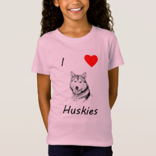 I Love Huskies T-Shirt