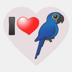 Customizable I Love Hyacinth Macaws Heart Sticker