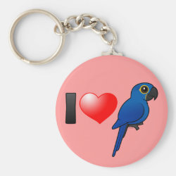 Customizable I Love Hyacinth Macaws Basic Button Keychain
