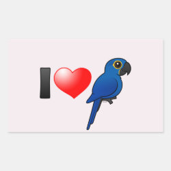 Customizable I Love Hyacinth Macaws Rectangle Sticker