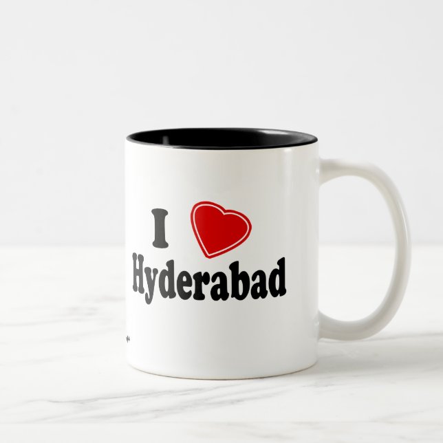 I Love Hyderabad Two-Tone Coffee Mug (Right)