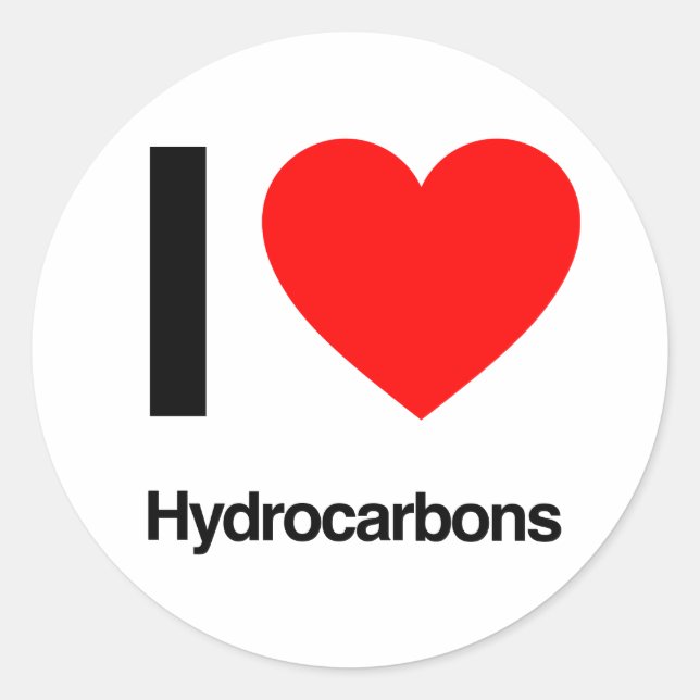 i love hydrocarbons classic round sticker (Front)