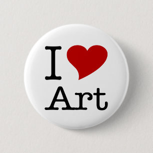 I Love (I Heart) Art Button