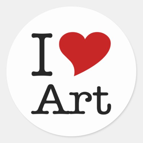 I Love I Heart Art Classic Round Sticker