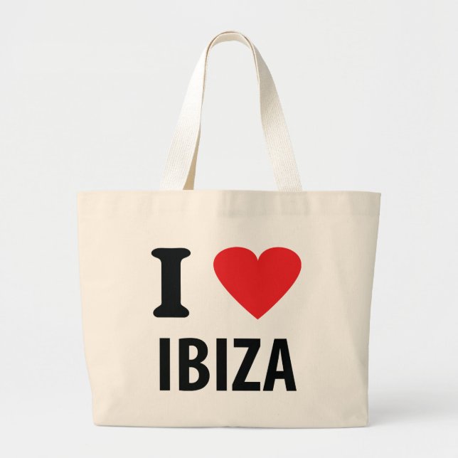 I love Ibiza icon Large Tote Bag (Front)