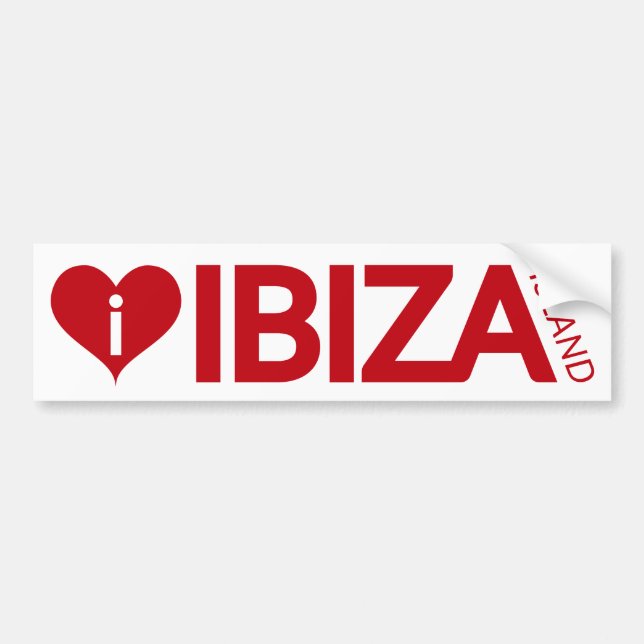 i Love Ibiza Island bumper sticker (Front)