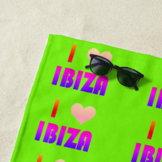 I love Ibiza multi-color Beach Towel