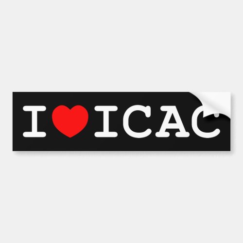 I Love ICAC Bumper Sticker dark