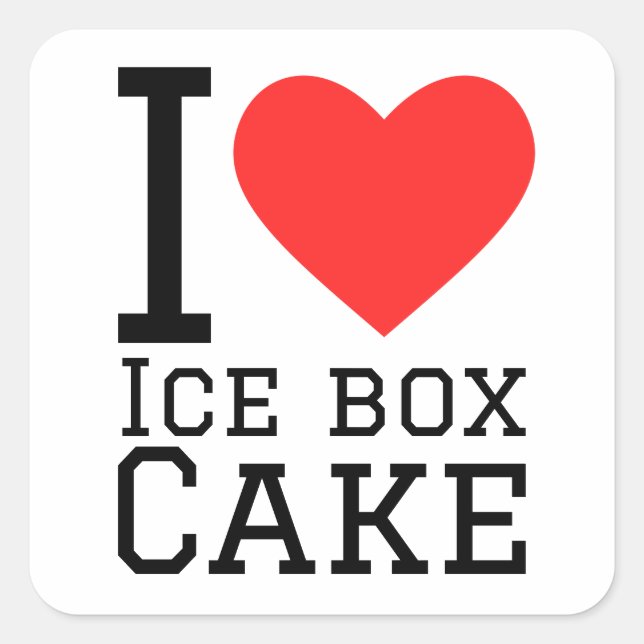 I love ice box cake  square sticker (Front)