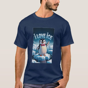 I Love ICE Conservative Patriotic Penguin Funny T-Shirt