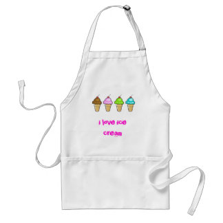 i love ice cream adult apron