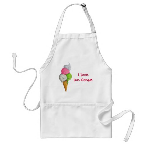 I love Ice Cream Adult Apron