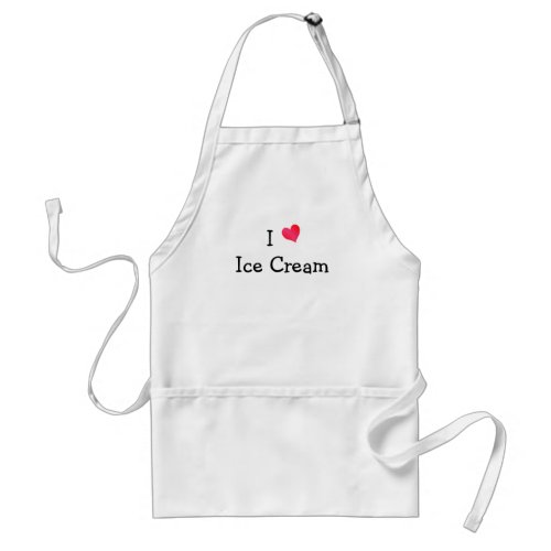 I Love Ice Cream Adult Apron