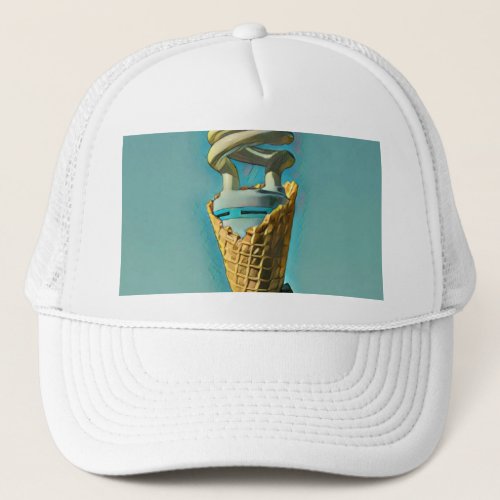 I love ice cream artwork trucker hat