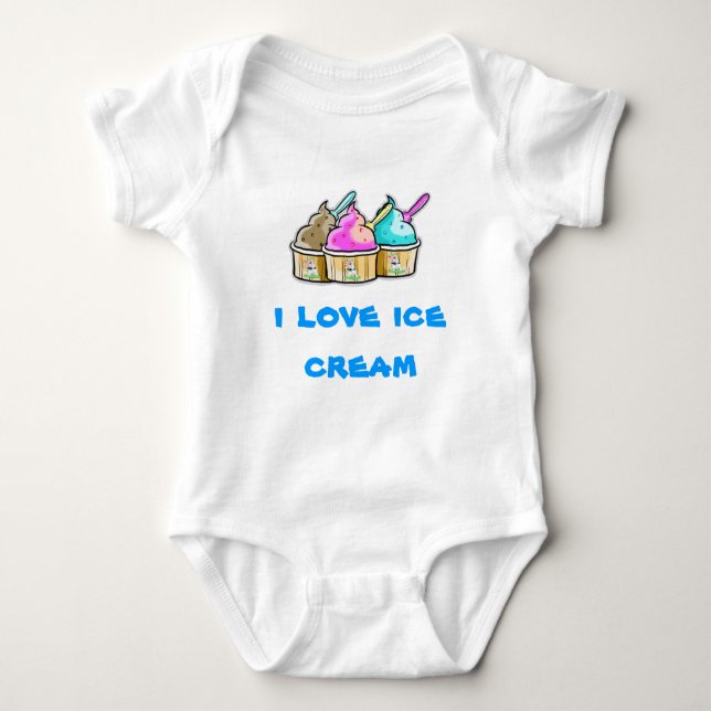 i love ice cream baby bodysuit (Front)