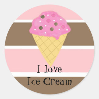 I Love Ice Cream Classic Round Sticker