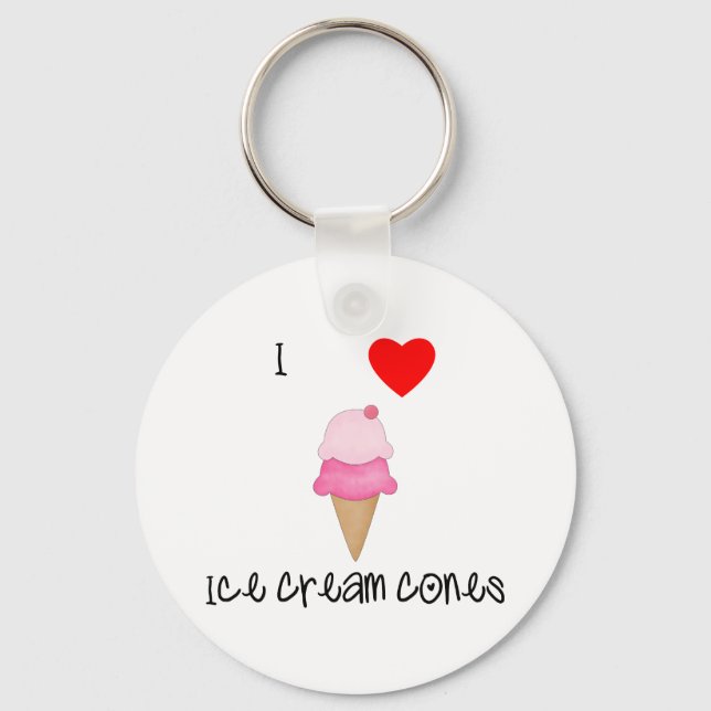 I love ice cream cones keychain (Front)