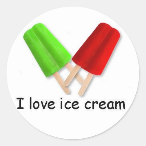 I love ice cream Green and Red Twin Pops Sticker