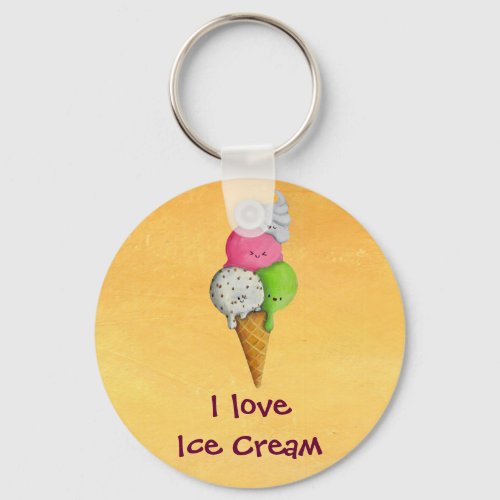 I love Ice Cream Keychain