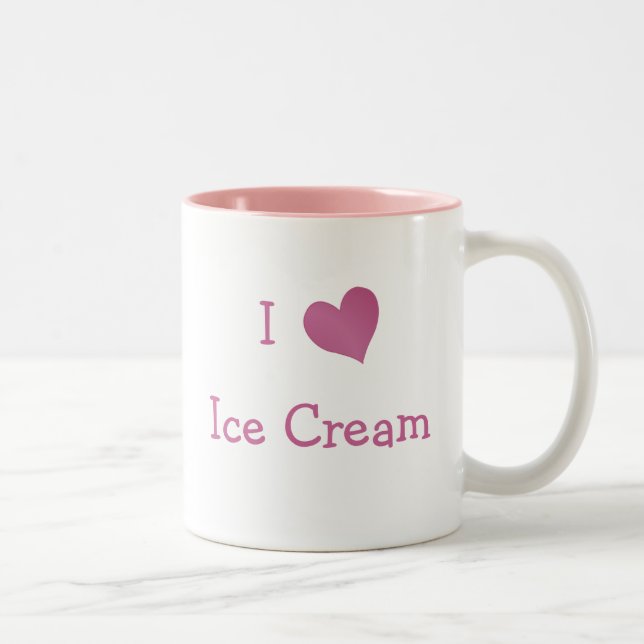 I Love Ice Cream Two-Tone Coffee Mug (Right)