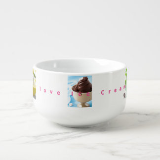 I love Ice Cream with pictures Soup Mug