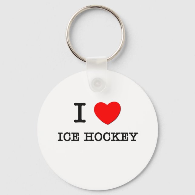 I Love Ice Hockey Keychain (Front)